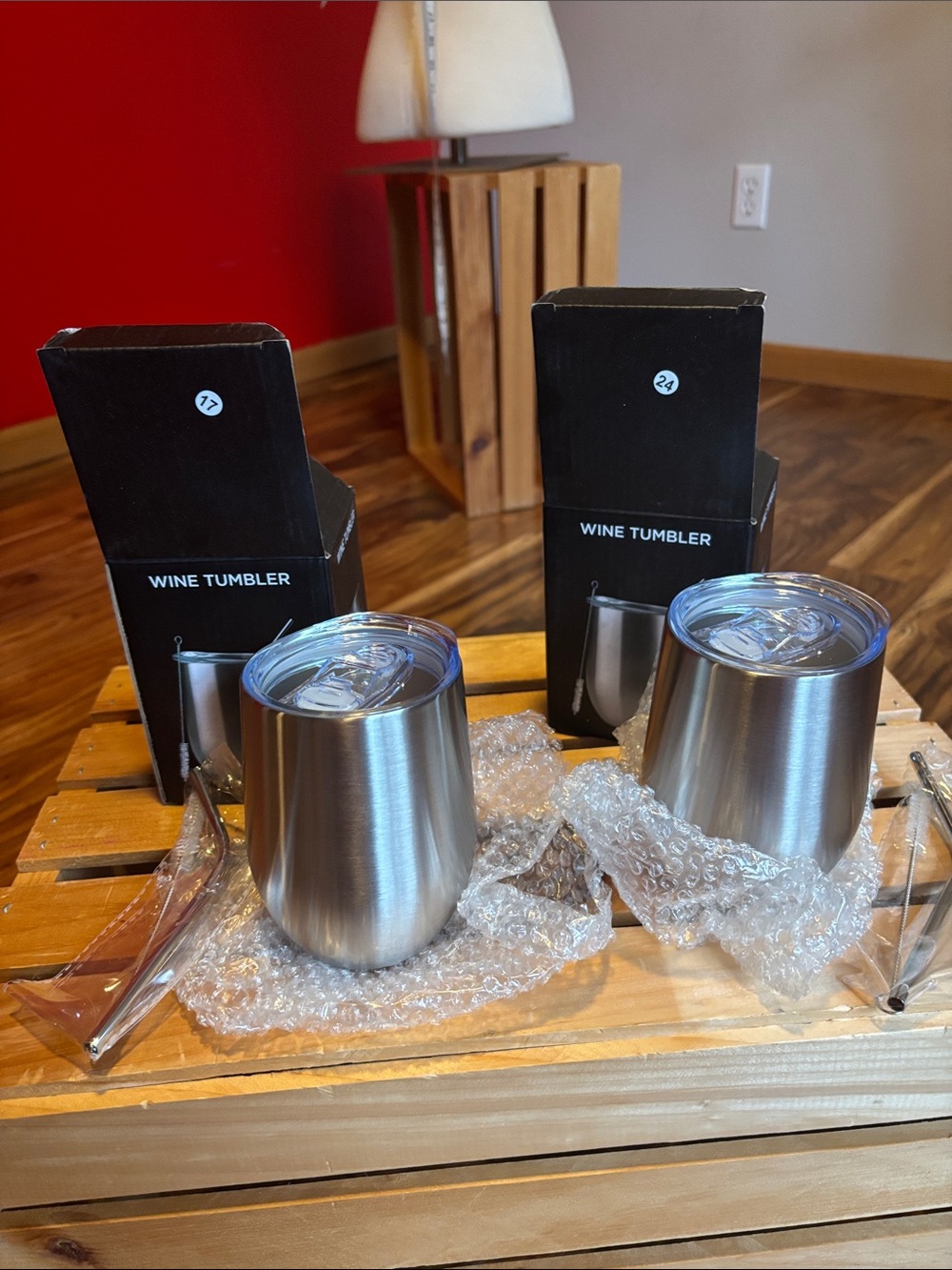Stainless Steel Insulated Wine Tumbler - Silver (2-Pack)